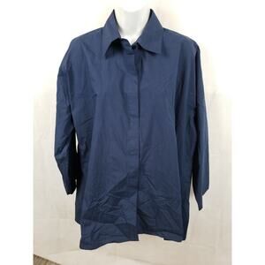 Womens OSKA Kansa denim PT Shirt button up Size M navy blue cotton Top